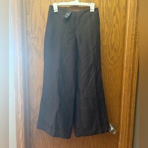 LOFT Brown Wide Leg lined dress Pants petite size 4 Ann NWT Ann Taylor